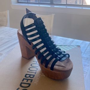 Faux wood bottom sandal